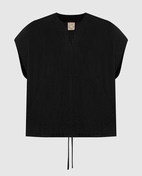 Jan Jan Van Essche Чорна туніка з льону TUNIC35LINENSHIRTING