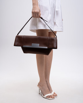 Max Mara Коричнева шкіряна сумка MMCLASPCLUTCHS MMCLASPCLUTCHS