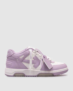 Off-White Фіолетові шкіряні кросівки Out Of Office OWIA259S25LEA002