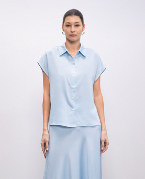 Allude Блакитна блуза із шовку 25284010