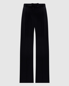Twinset Черные брюки клеш с логотипом 252LI2UCC