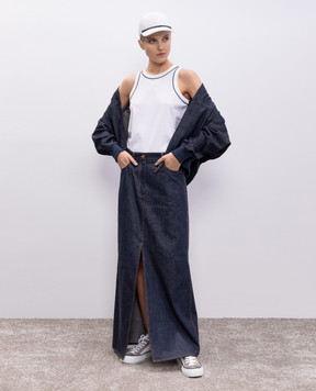Brunello Cucinelli Белый топ с цепочкой мониль M0T81FP340