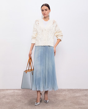 Ermanno Scervino Блакитна спідниця міді з мереживом D462O330RWK