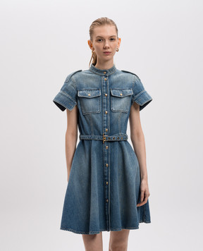 Alexander McQueen Блакитна джинсова сукня міні з ефектом потертості 816098QMAC3