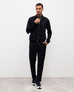 Stefano Ricci Синий спортивный костюм из шерсти K909049R31T25302P3D
