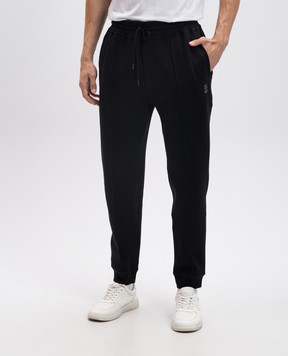 Brunello Cucinelli Черные брюки джогеры с кашемиром с логотипом логотип MM8313271G