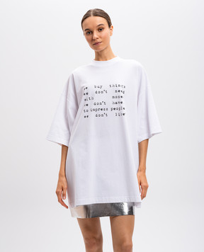 Vetements Біла футболка з написом UA66TR625Ww