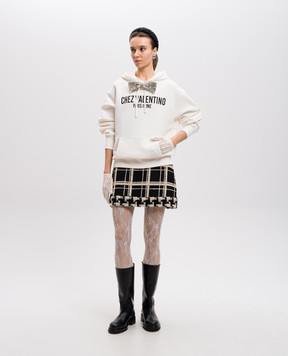 Valentino Белые худи с принтом CHEZ VALENTINO 6B3MF24D960