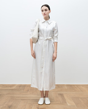 PROENZA SCHOULER Біла сукня-сорочка Hannah із шовку в смужку R2513016BSP178
