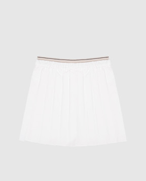 Brunello Cucinelli Детская белая теннисная юбка плиссе с шортами BL153G091A