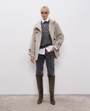 Brunello Cucinelli Сірі джинси мом з ефектом потертості MA095P4030