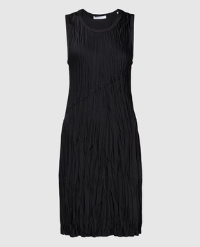 Helmut Lang Чорна сукня з ефектом жатки O01HW602
