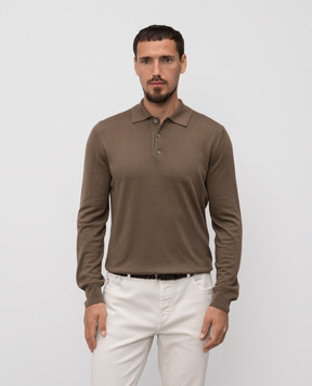 Canali Коричневое поло из кашемира MK02165C0017