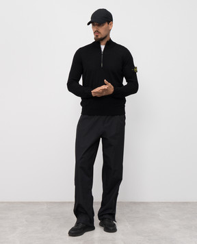 Stone Island Чорний джемпер з вовни з логотипом K2S155100007S00C4