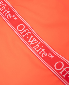 Off-White Детский оранжевый купальник с брендированной тесьмой OGFA001S25JER001