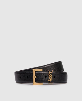 Saint Laurent Чорний шкіряний ремінь CASSANDRE 634437DTI0W