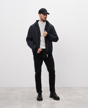 Cashmere&Whiskey Синяя двусторонняя куртка с шерстью и кашемиром GM003134047662