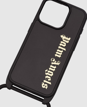 Palm Angels Чорний чохол для iPhone 15 Pro з логотипом PMPA057F24MAT001
