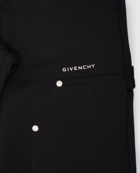 Givenchy Дитячі чорні спортивні штани з логотипом H30300612