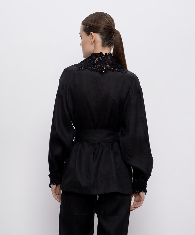 Ermanno Scervino - Черный кардиган на запах из льна D464Q300NZR