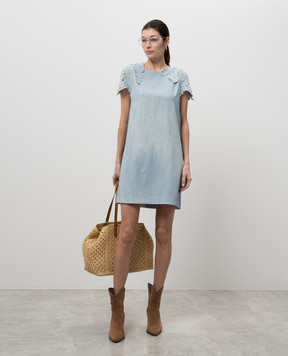 Ermanno Scervino Блакитна сукня з аплікацією D462Q356EMY