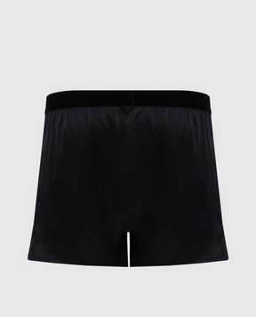 Tom Ford Черные трусы-боксеры из шелка с логотипом T4LE41010