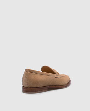 Brunello Cucinelli Бежевые замшевые лоферы MZUPEAU729