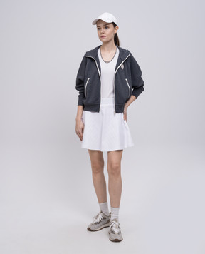 Brunello Cucinelli Білий топ в рубчик MG902HC500