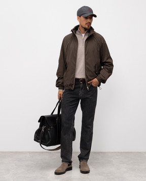 Brunello Cucinelli Бежевий джемпер з кашеміру з блискавкою M2200124