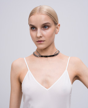 Maison Margiela MM6 Сріблястий чокер з ланцюгом SM6UU0080P8371