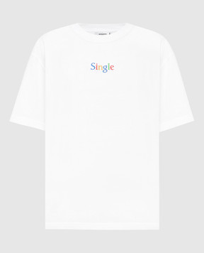 Vetements Белая футболка с принтом Single UA66TR700Wm