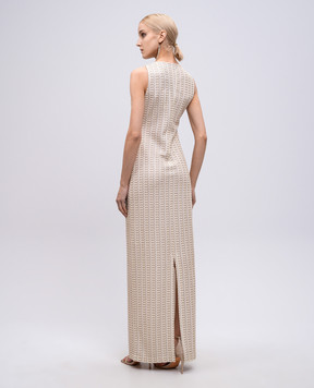 Missoni Бежева сукня максі у візерунок з люрексом DS25SG1NBR010R