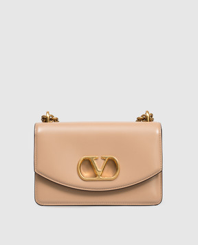 Valentino Бежева шкіряна сумка крос-боді Vain 7W2B0R17GCB