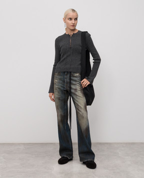 Ann Demeulemeester Сірий джемпер Fanja з вовни і кашеміру в рубчик B0013522KN080