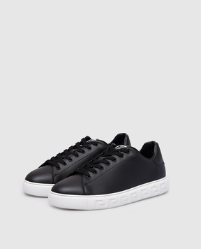 Versace Черные кеды GRECA с логотипом 10144601A09608
