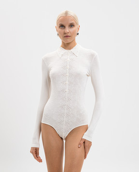 Magda Butrym Біле боді з вишивкою бродері BODYSUIT02252725