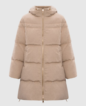 Be Florence Бежевий пуховик із шовку та вовни верблюда FB25814CAMEL