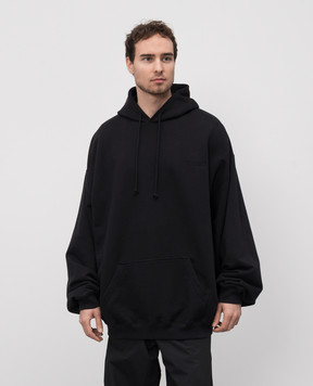 Vetements Чорне худі з вишивкою логотипа UA66HD780B