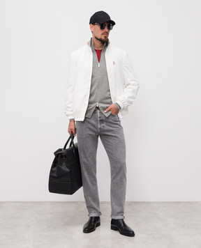 Brunello Cucinelli Сірий меланжевий кардиган з кашеміру M2200106