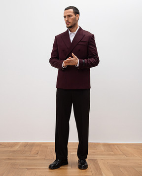 Versace Бордовий двобортний піджак з вовни 10188401A12649