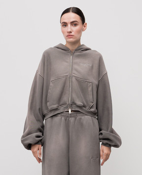 Alexander Wang Сіра спортивна куртка з вишивкою логотипа 1CC3251057