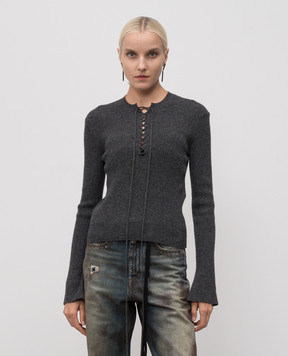 Ann Demeulemeester Сірий джемпер Fanja з вовни і кашеміру в рубчик B0013522KN080