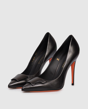 Santoni Чорні шкіряні туфлі WDSX71208HI2TSZA