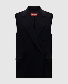 Max Mara Черный двубортный жилет POMEZ