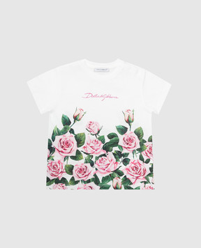 Dolce&Gabbana Дитяча біла футболка з принтом L2JTITII7GI