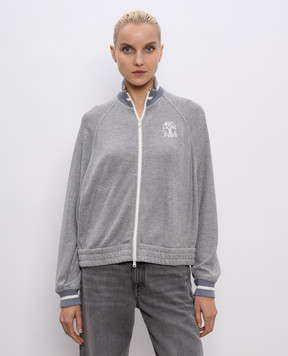 Brunello Cucinelli Серая спортивная куртка с логотипом логотип MP930SN906