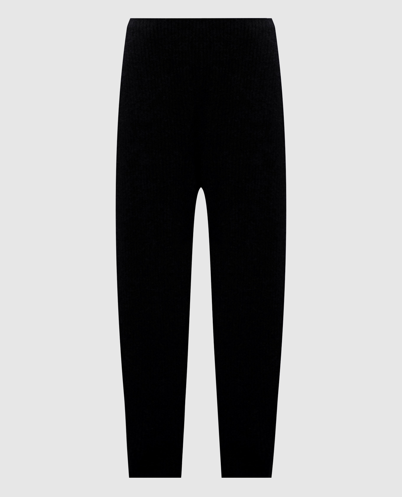 

Черные брюки в рубчик с шерстью, Черный, Зауженные брюки