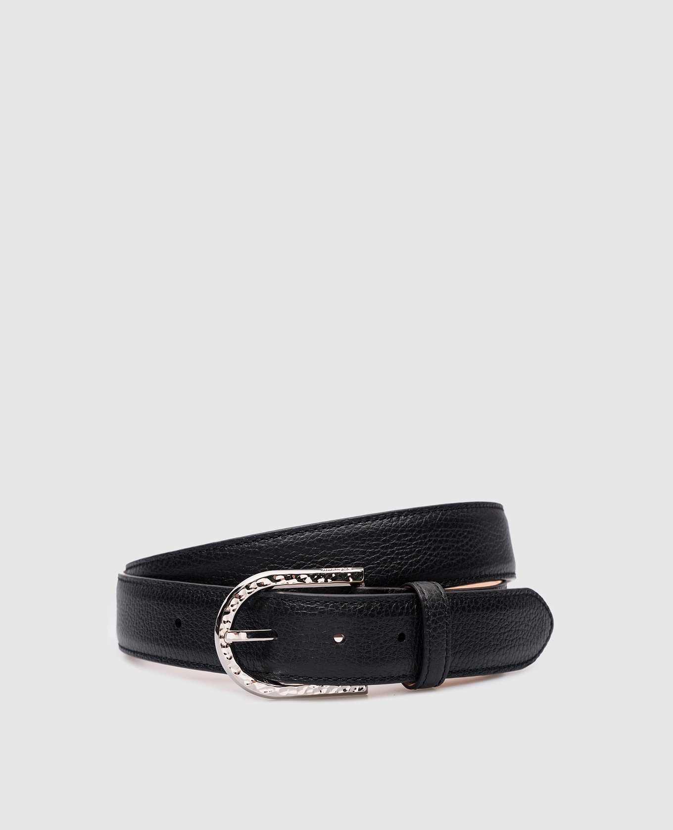 Black embossed leather strap