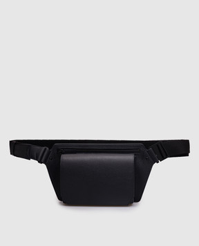 Cashmere&Whiskey Синя шкіряна поясна сумка з тисненням логотипа BUMBAG