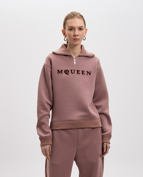 Alexander McQueen Коричневий светр з фактурним логотипом 815576QLAEB